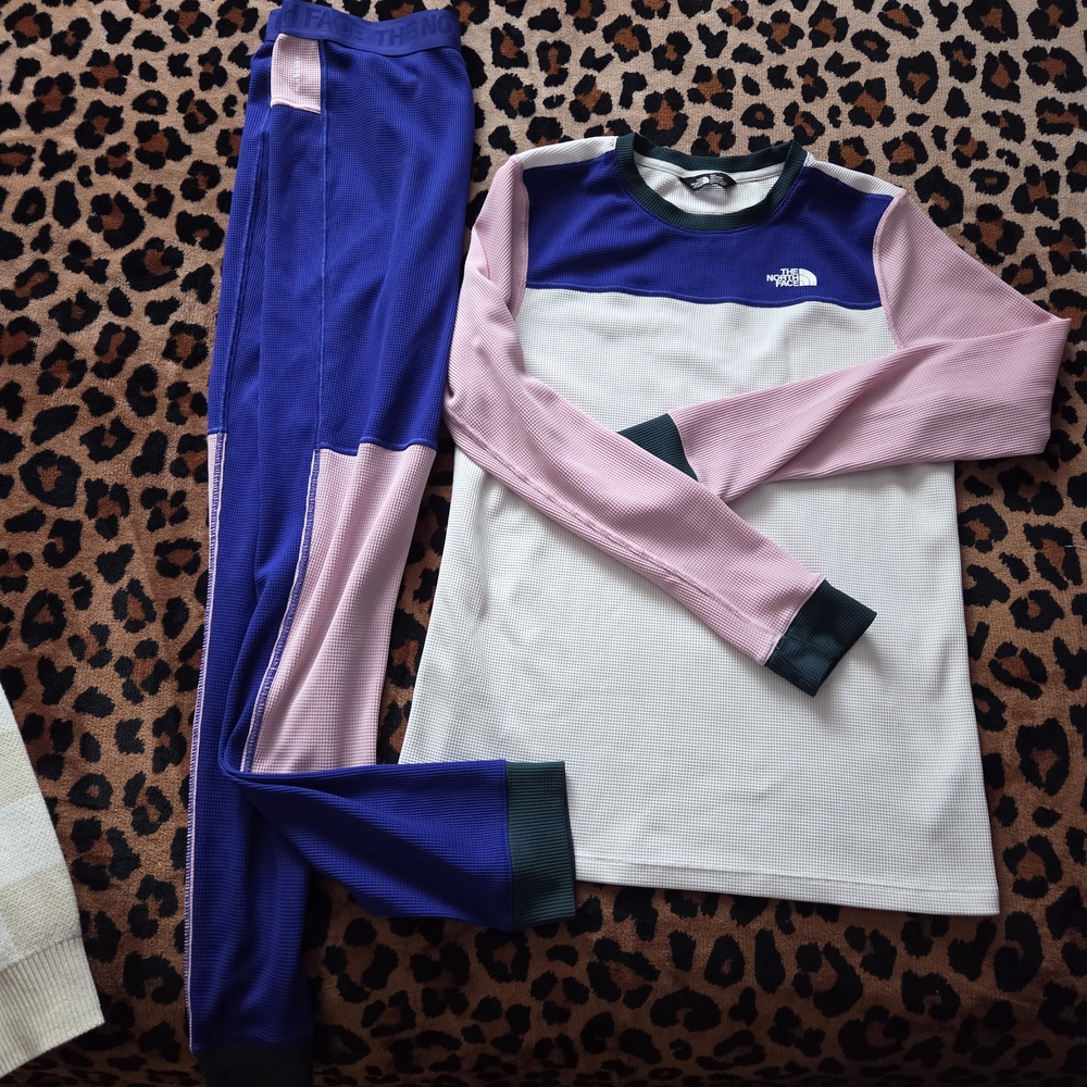 The North Face Kids Pajama Set - Pink, Blue, and White